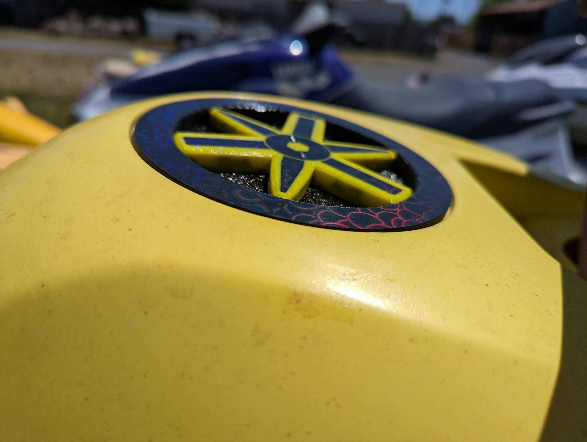 RARE! Yamaha Wave Blaster 2 Storage Lid cap Yellow and Black 96-97